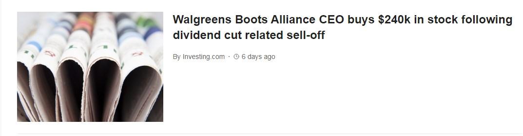 Walgreens Boots Alliance News