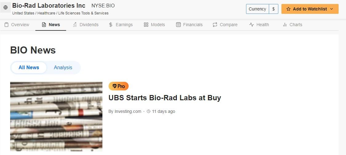 Bio Rad Laboratories News